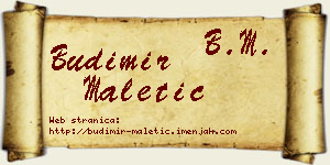 Budimir Maletić vizit kartica